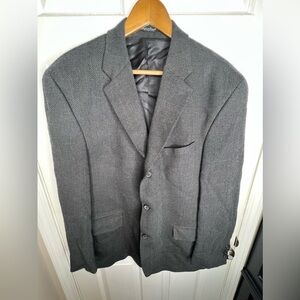 Vtg Fiori Men’s 44R 100% Wool Gray Black Sport Coat Blazer 44 REG Suit Jacket